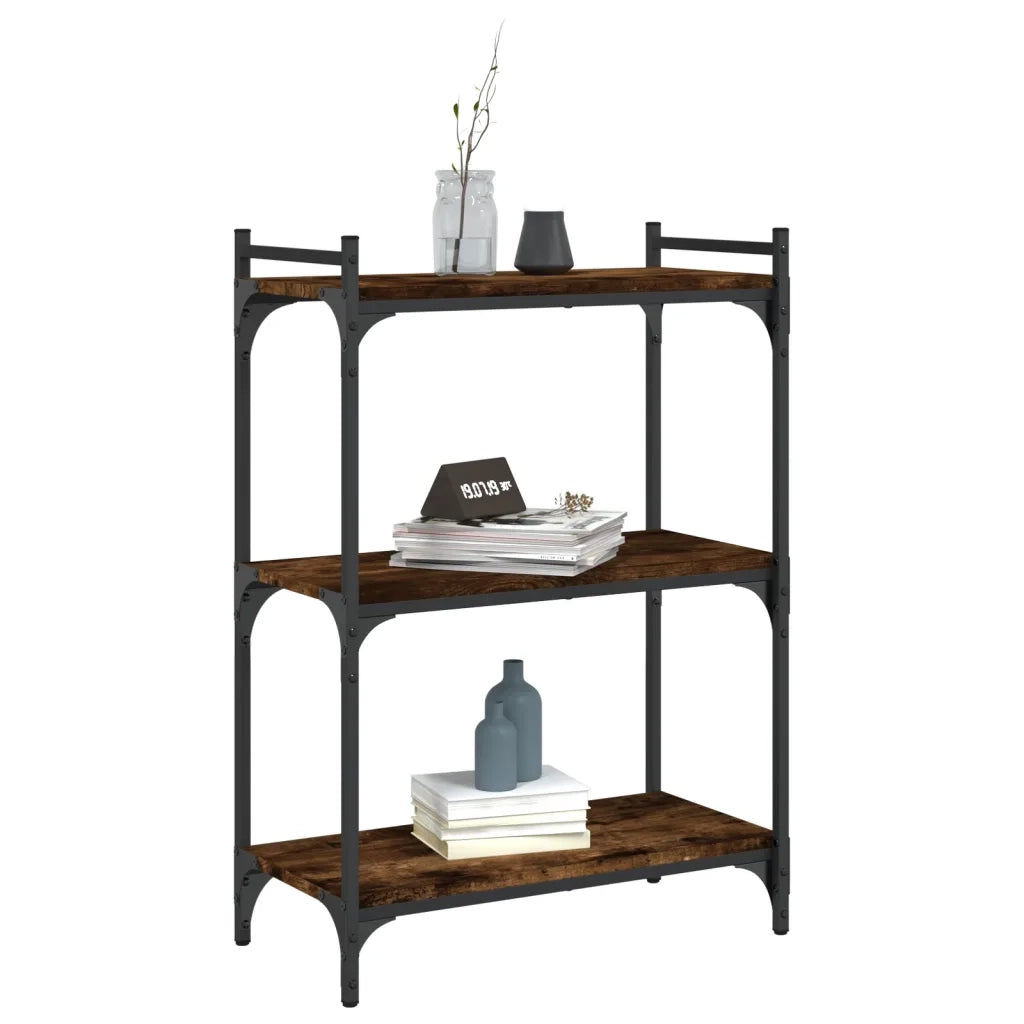 Libreria a 3 Ripiani Rovere Fumo 60x30x86 cm Legno Multistratocod mxl 83989
