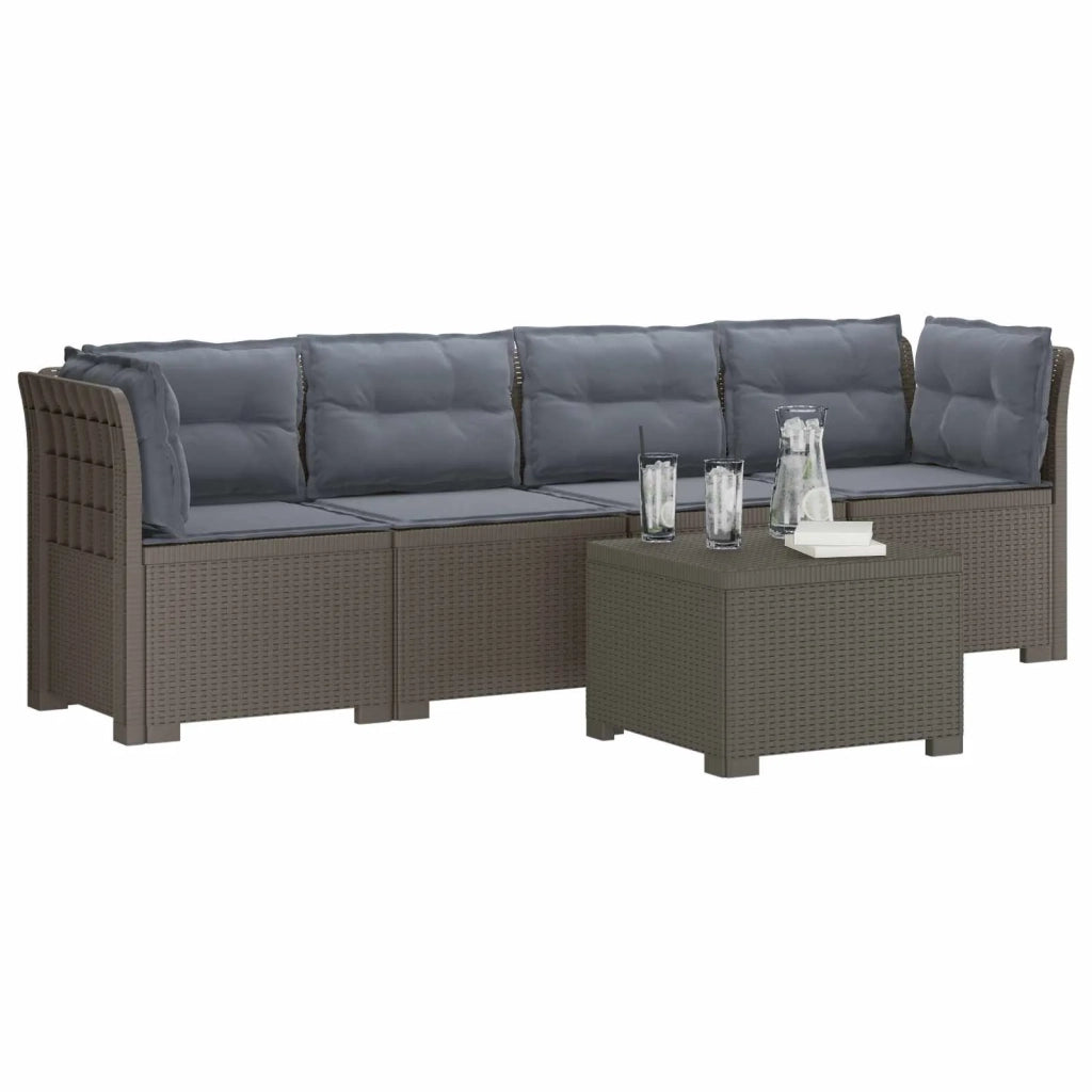 Divano da Giardino a 4 Posti con Cuscini in Stile Rattan PP 3443885