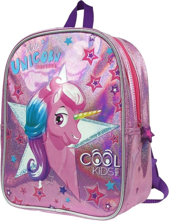 Borsa a Spalla con Stampa di Unicorno Rosa per Bambini di 2-5 anni - Borsa per Bambini con Dettagli Riflettenti
