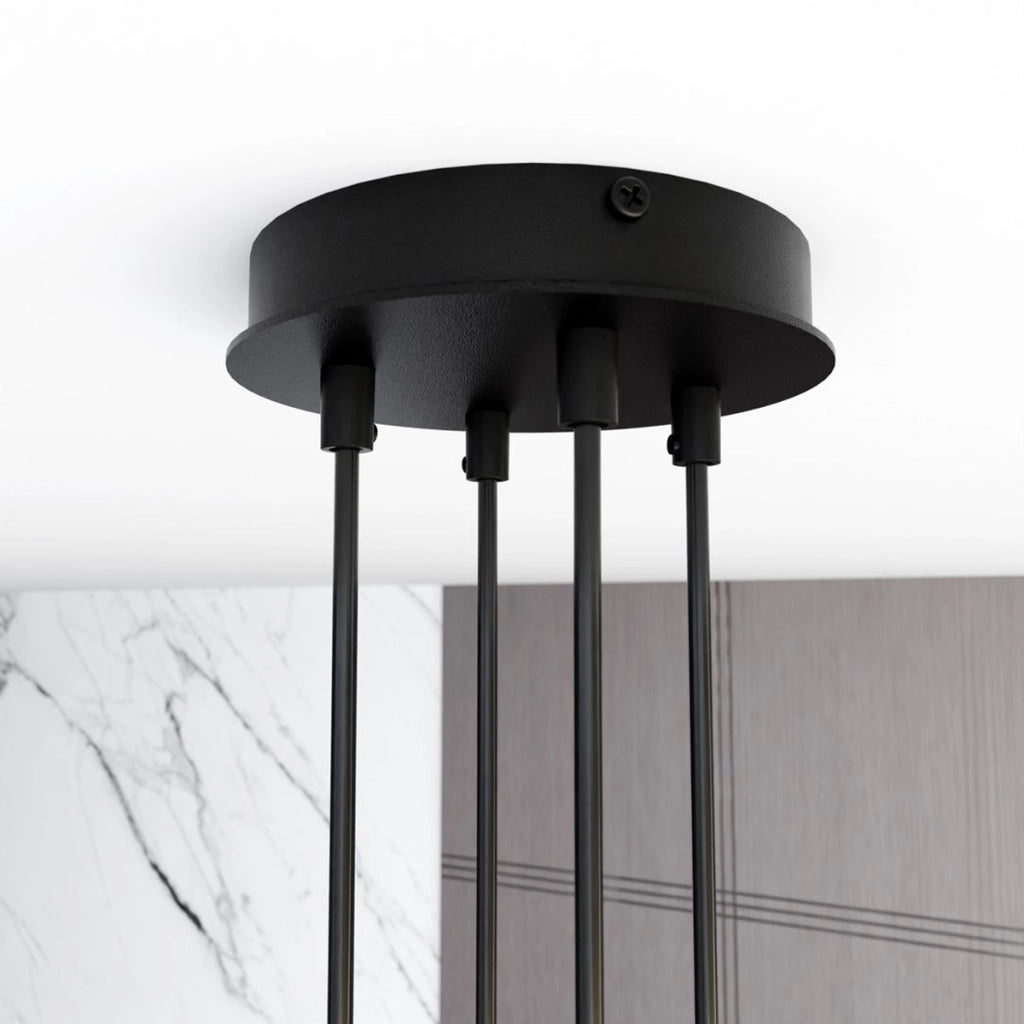 Lampada a sospensione Modus in acciaio nero opaco