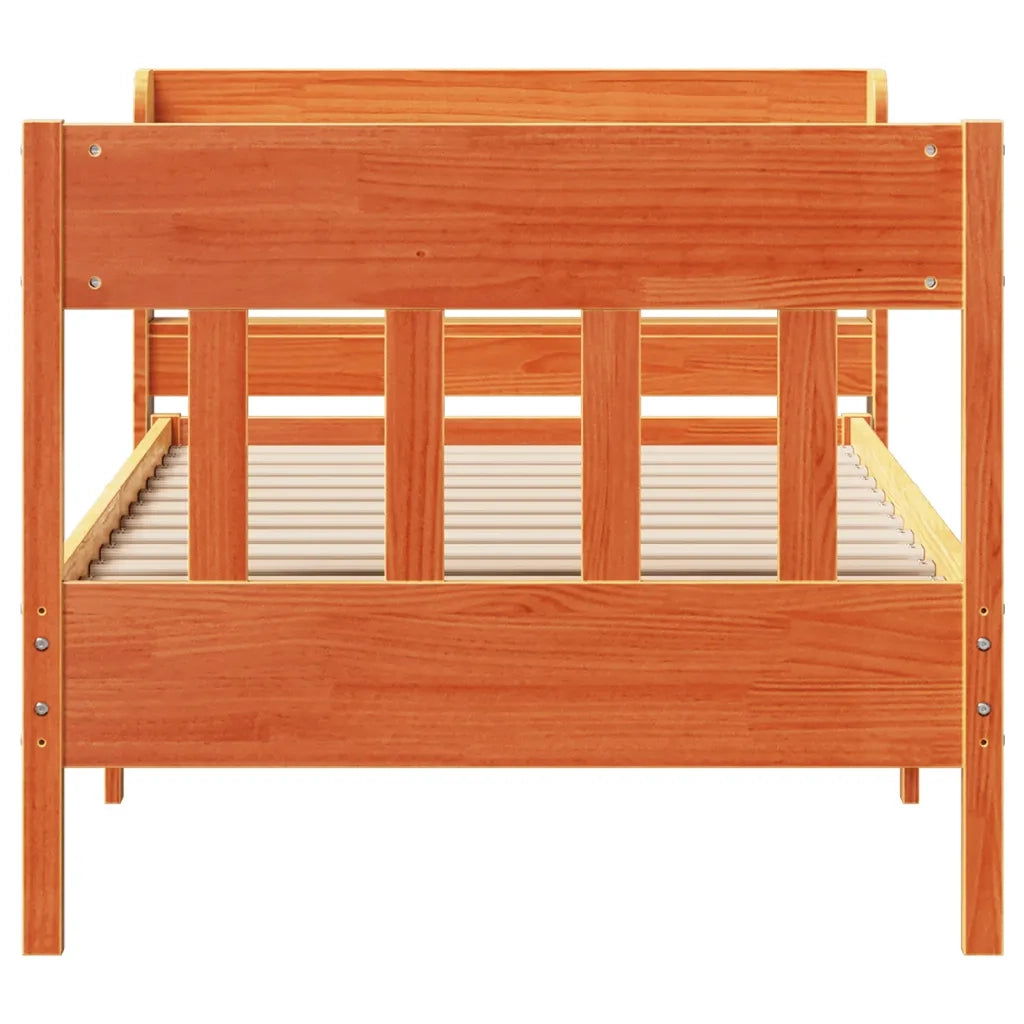 Letto senza Materasso Marrone Cera 100x200 cm in Legno di Pino 3307013
