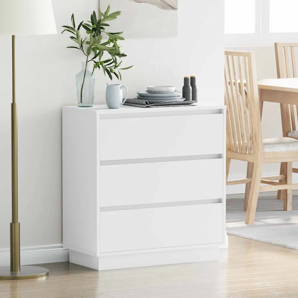 Comodino | Armadio da Notte | Mobiletto da notte Bianco 71 x 34,5 x 75 cm Legno multistrato