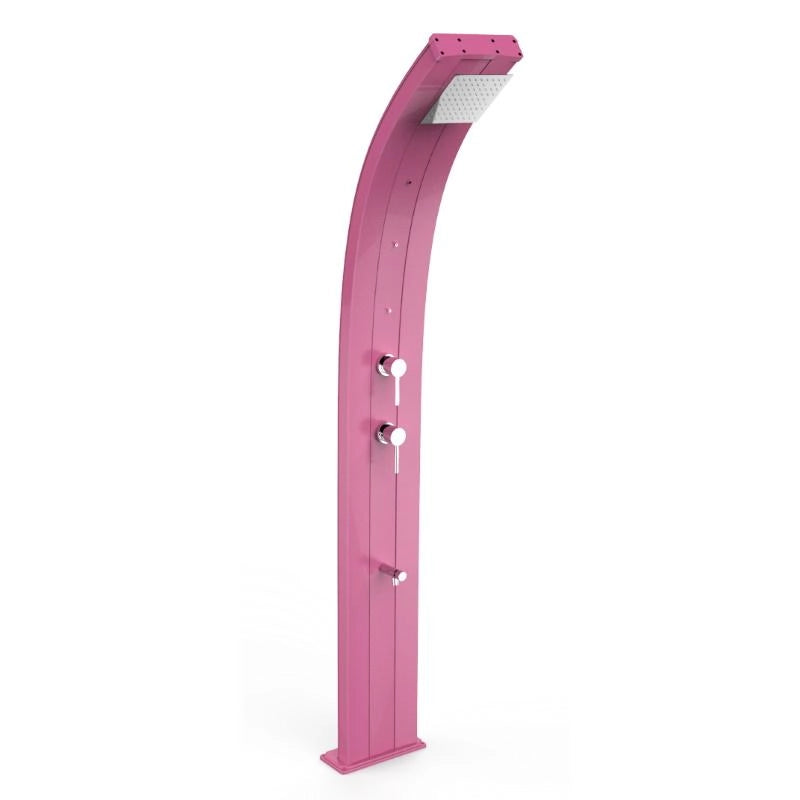 Doccia Solare In Alluminio Dada 40 Litri Con Miscelatore, Lavapiedi E Nebulizzatore Colore Fuxia Cv-D350/4003