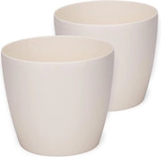 Decorativo grande vaso di erbe - set da 2 pezzi - beige - diametro 30 cm Vaso per piante