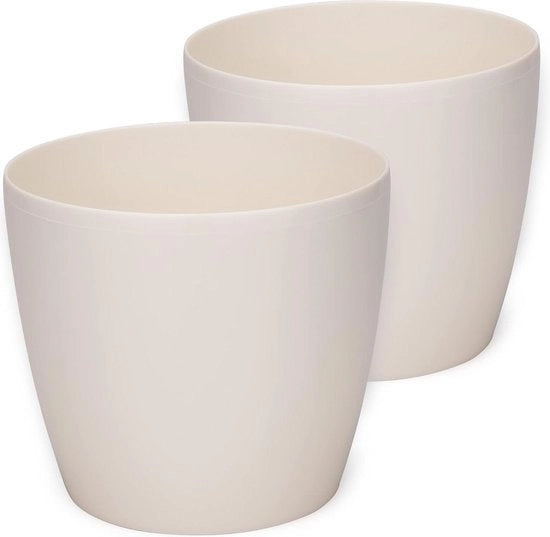 Decorativo grande vaso di erbe - set da 2 pezzi - beige - diametro 30 cm Vaso per piante