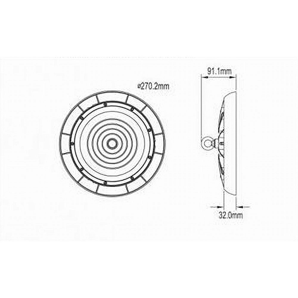 Trade Shop - Faretto Led Ufo Lampada A Sospensione 100 Watt Ip65 Luce Naturale 4000k He-100w -