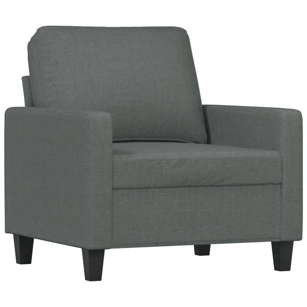 Set di Divani 3 pz con Cuscini Grigio Scuro in Tessuto 3201429