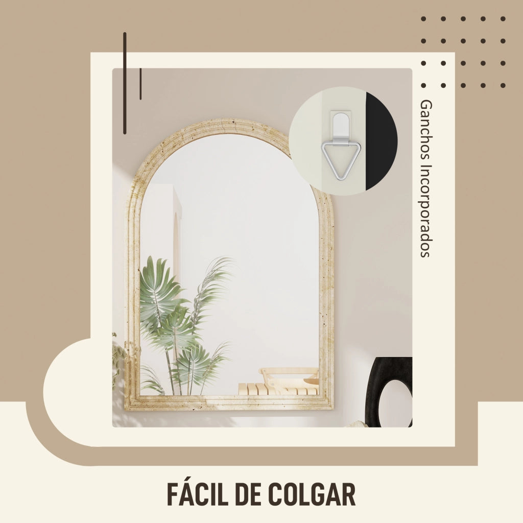 Specchio da bagno con cornice pietra ¨C zephmum ¨C 60x90 cm beige