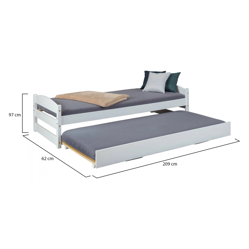 Anaunia, Letto Singolo Contenitore, Bianco