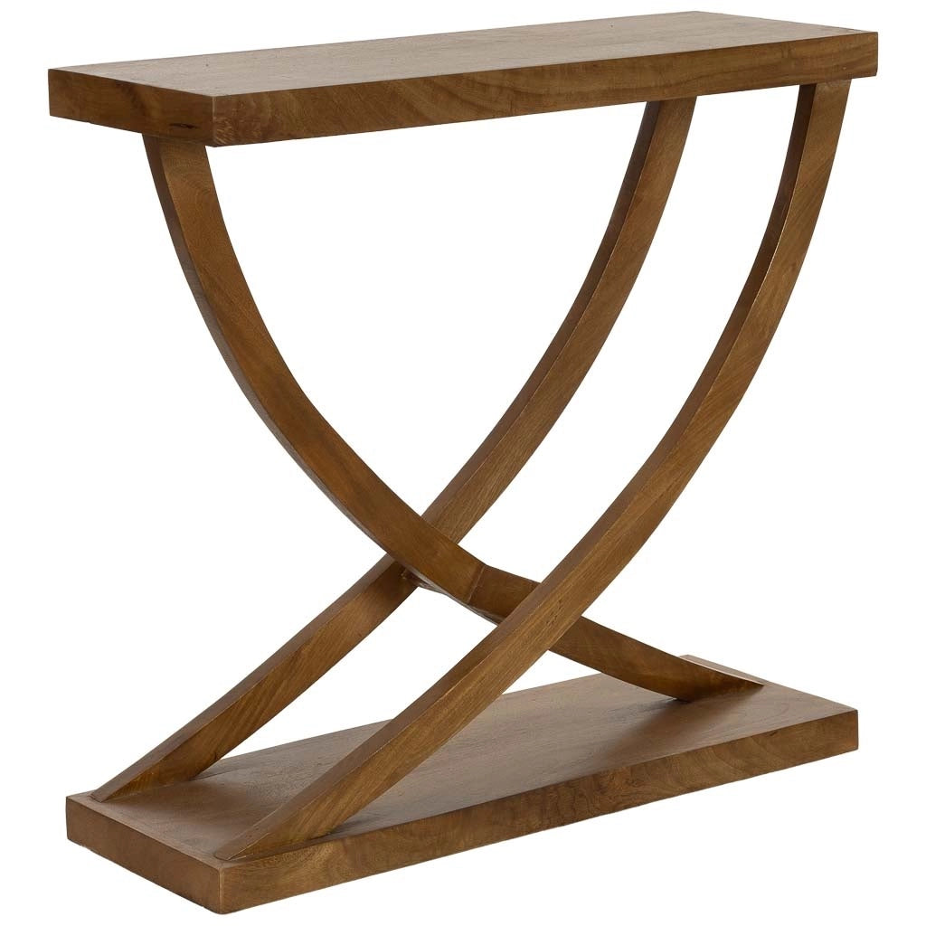 Mobile da ingresso in legno marrone fatto a mano 90x30x84h cm