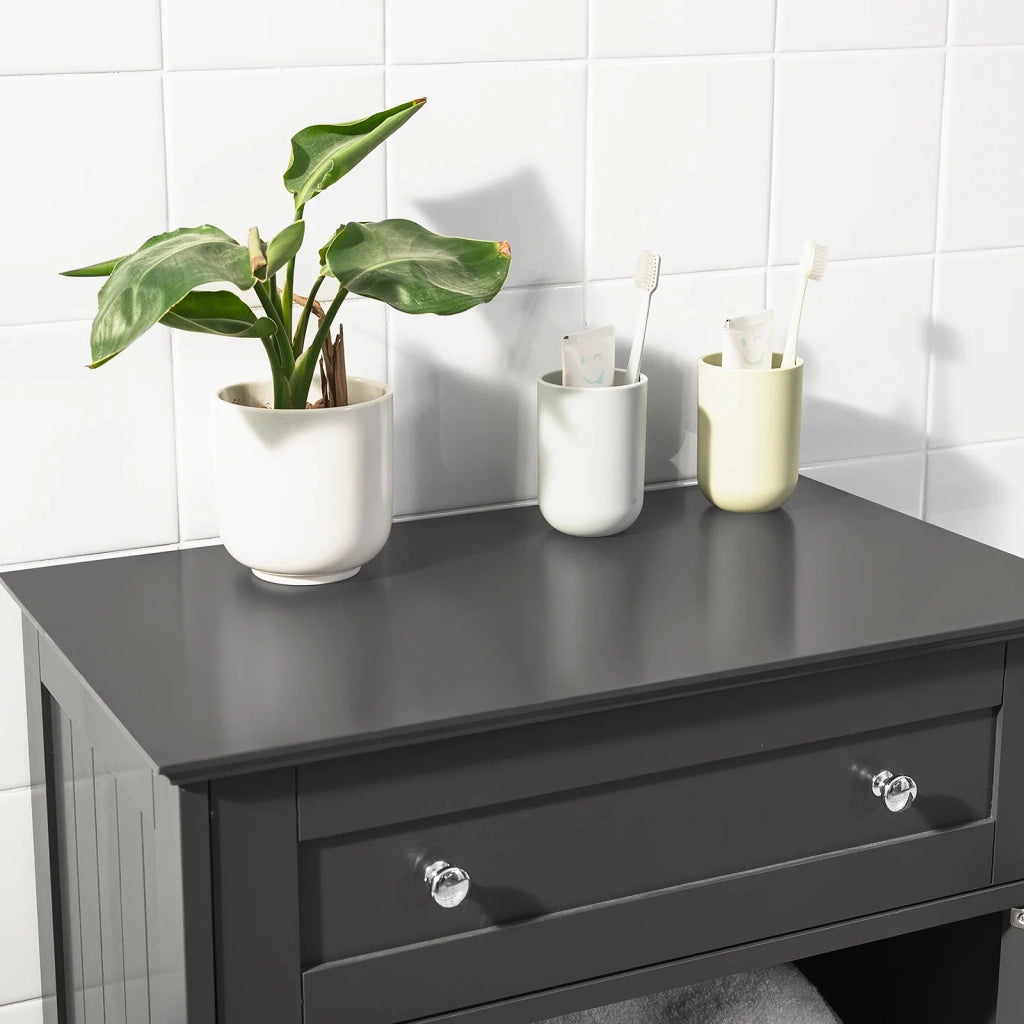 Mobiletto Bagno Colonna Bagno Cassettiera Bagno Con Cassetti Grigio FRG238-DG