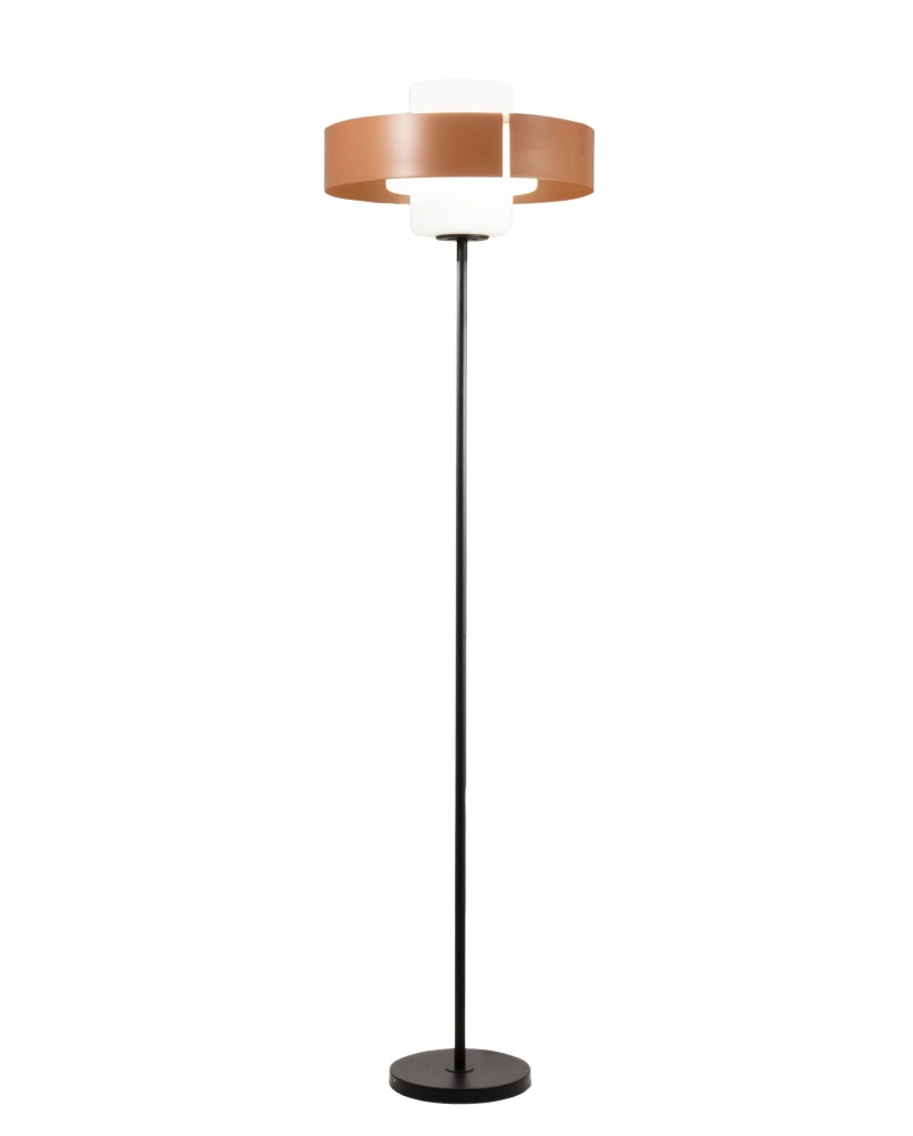 Lampada da terra Loto 170cm in Metallo e Vetro Soffiato, Colore Mattone, Attacco E27 40W, Design Elegante con Variatore - Loto