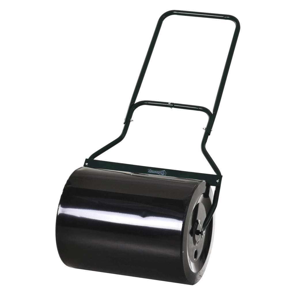 Rullo per Prato con Manico a U ¨C zephmum ¨C 40 cm Diametro, 60 L, Metallo, Nero 57x40x123 cm