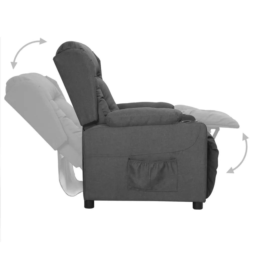 Poltrona Reclinabile in Tessuto Grigio Scuro 339049