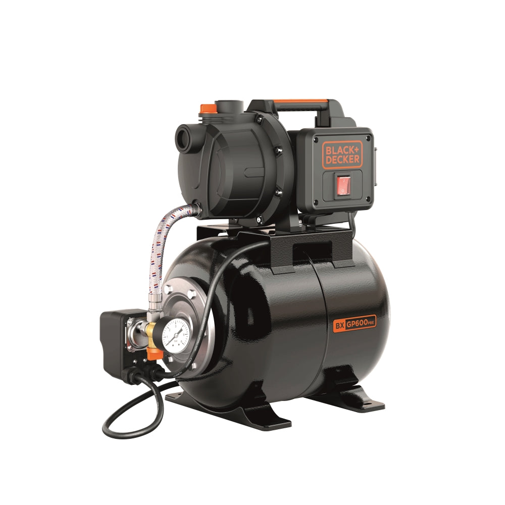 Black+Decker BXGP600PBE Pompa Autoadescante con Serbatoio per Acque Chiare (600 W, Portata max. 3.100 l/h, Prevalenza max. 35 m)