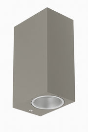 Applique da esterno ip65 lampada a parete moderna doppia luce con attacco gu10 biemissione per giardini terrazze balconi Color: Grigio