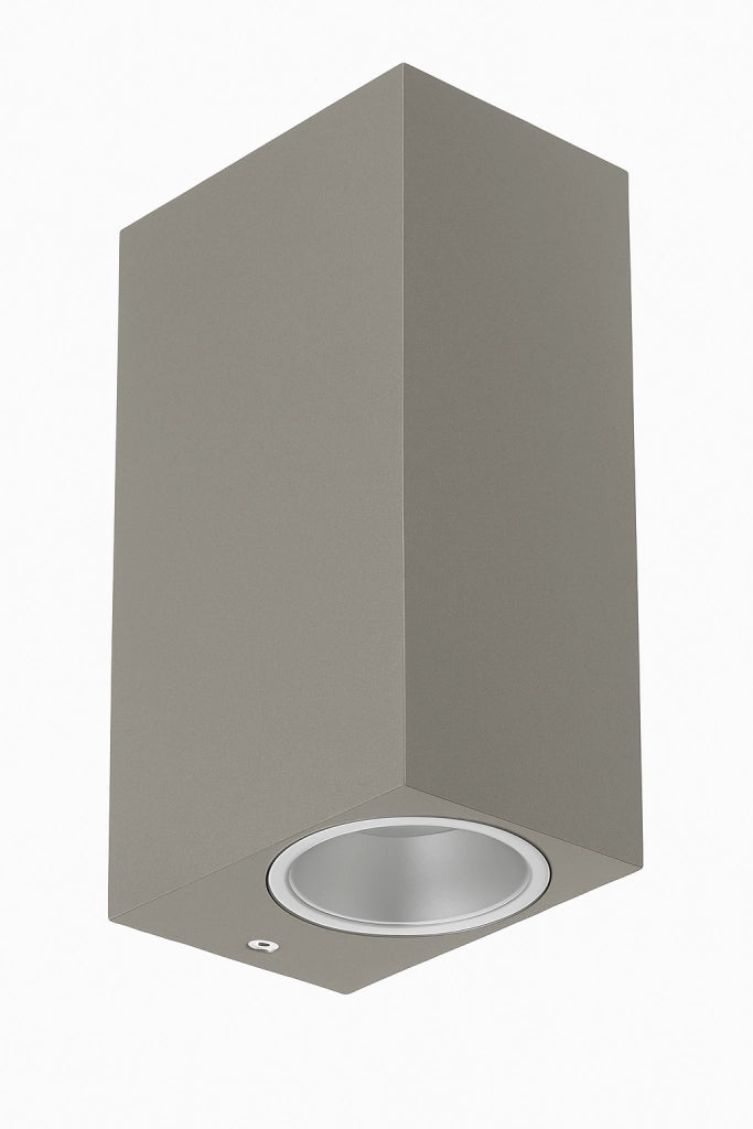 Applique da esterno ip65 lampada a parete moderna doppia luce con attacco gu10 biemissione per giardini terrazze balconi Color: Grigio