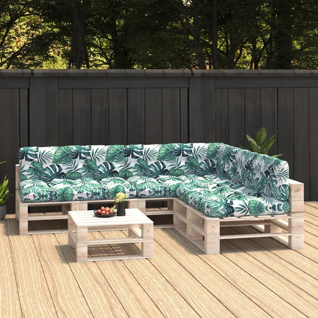 Cuscini per Divano Pallet 7 pz Motivo a Foglie 314600