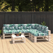 Cuscini per Divano Pallet 7 pz Motivo a Foglie 314600