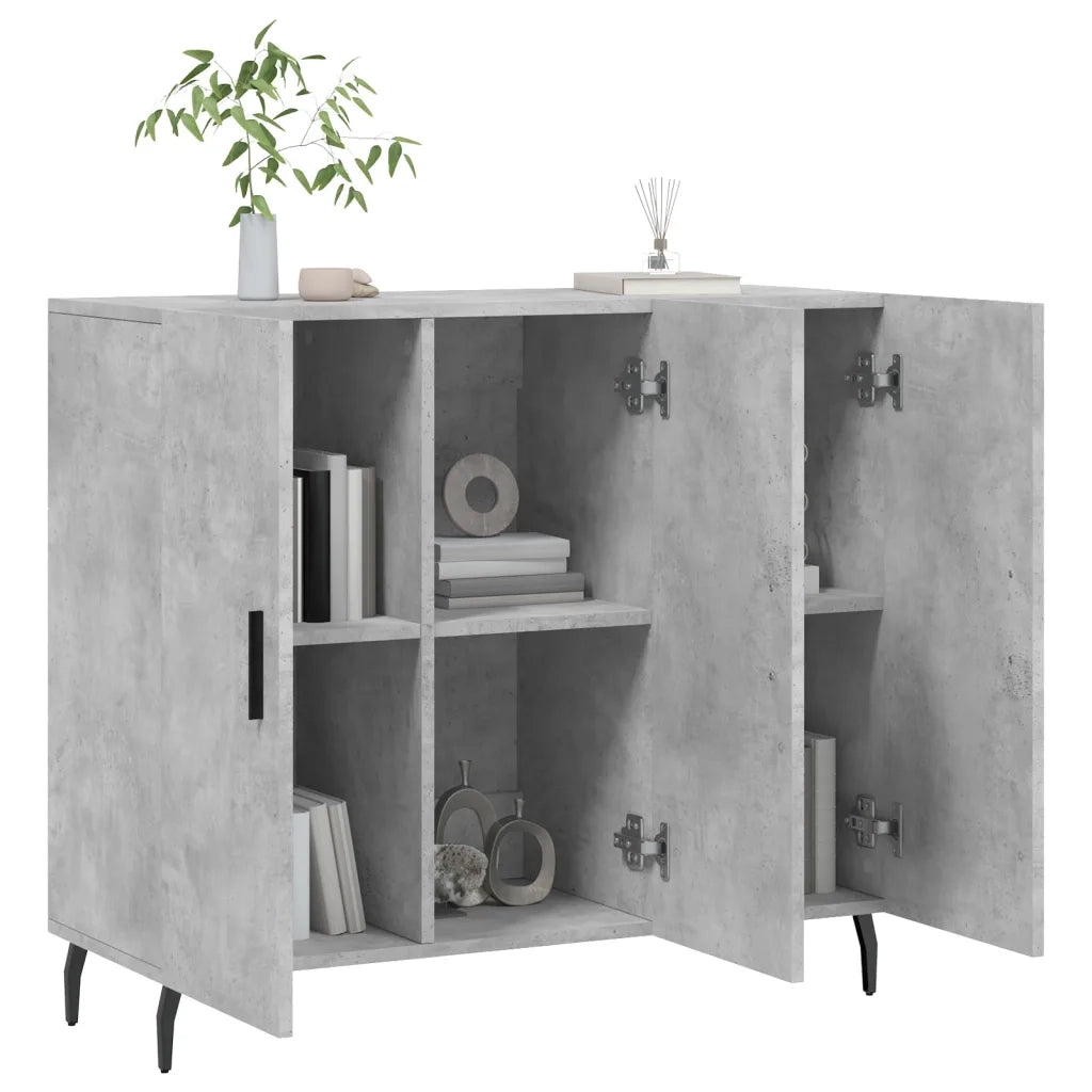 Credenza Grigio Cemento 90x34x80 cm in Legno Multistrato 828128