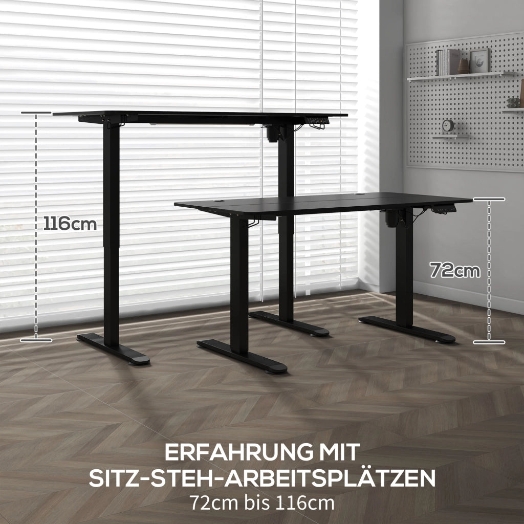 Scrivania lineare elettrica con 4 memorie, anti-collisione e surriscaldamento, per ufficio, 140 × 70 × 72-116 cm
