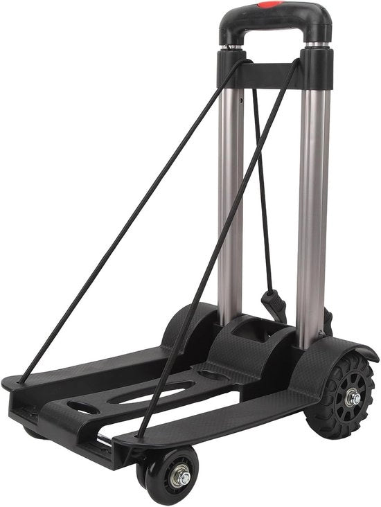 Carrello di trasporto portatile in alluminio - trasporto pesante - manubrio regolabile - carico massimo 50kg
