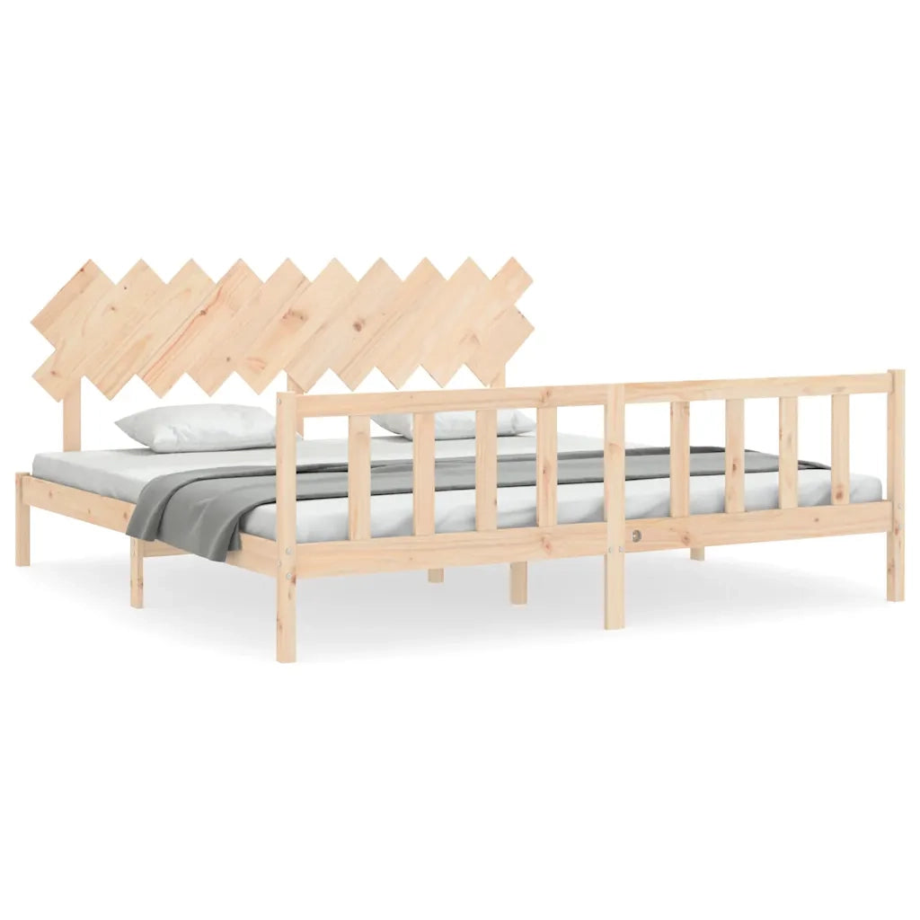Giroletto senza Materasso-Struttura Letto 200x200 cm in Legno Massello di Pino 439997