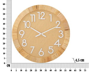 Orologio da Muro Boho Plus Ø 60x4,5 cm in Rattan