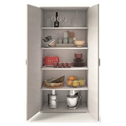 Aliosha, Armadio Multiuso 2 Ante 4 Ripiani Made in Italy, 90x195h cm Grigio Cemento