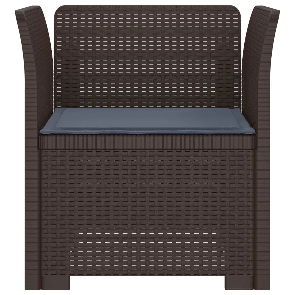 Sedia da giardino-Poltrona a 1 Posto con Cuscino Aspetto Rattan PP Marrone 975566
