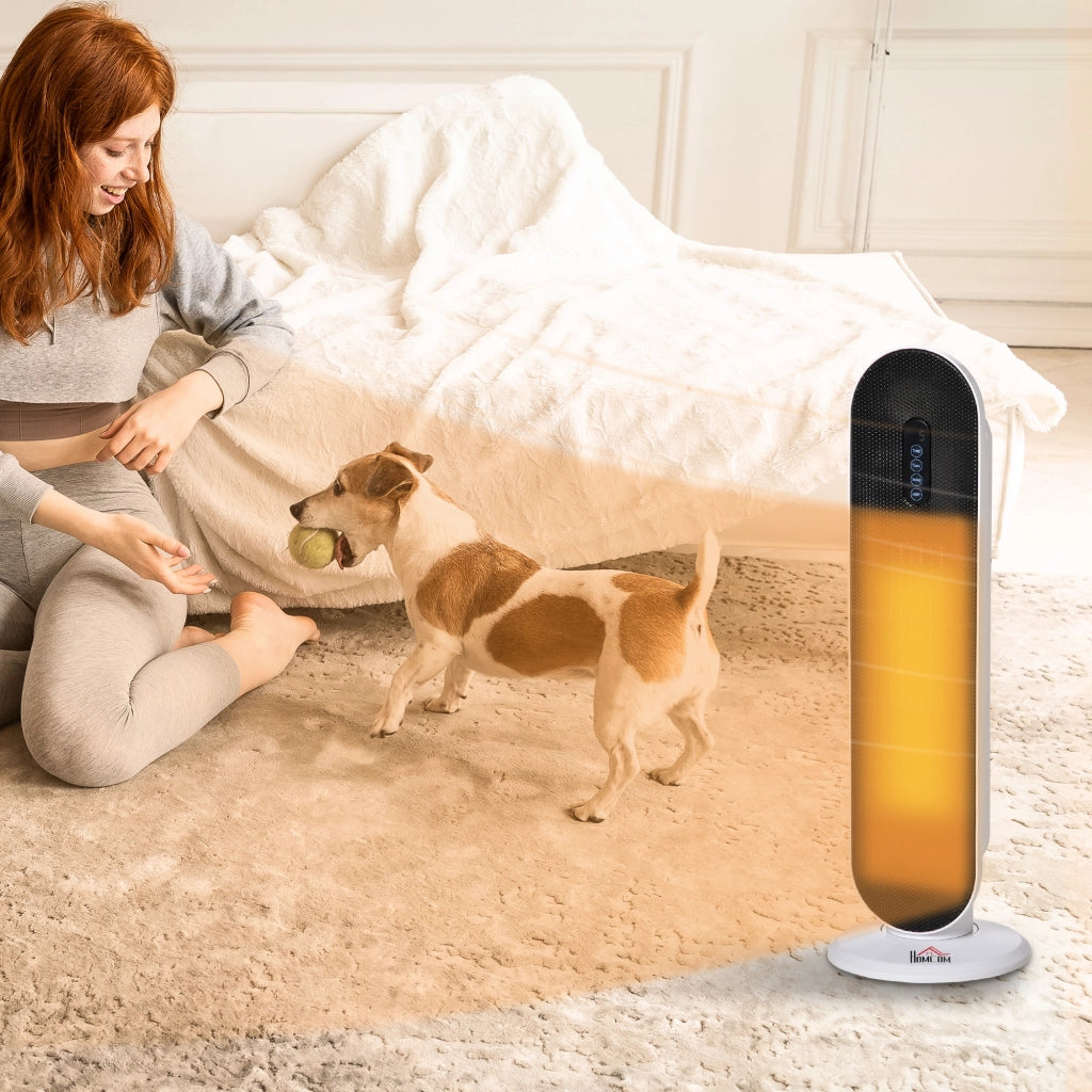 Termoventilatore Ceramico 2000W con Telecomando ¨C Zephmum ¨C 21x21x63,5 cm Bianco e Nero
