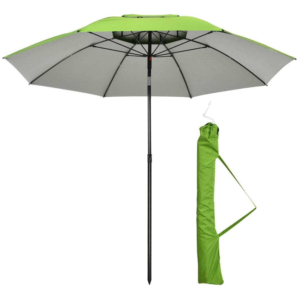 Ombrellone da Giardino Rotondo Inclinabile ¨C Xylo ¨C 8 Stecche Acciaio UV30 Verde