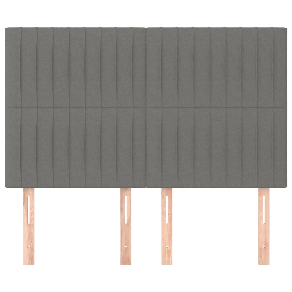 Testiera | Testata Grigio Scuro 144x5x118/128 cm Tessuto