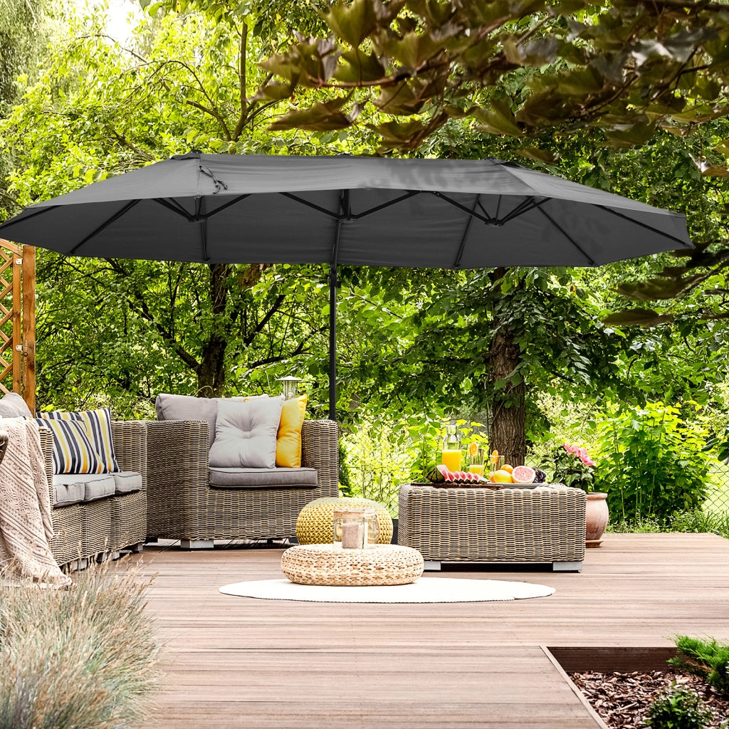 Parasole XXL inclinabile ¨C zephmum ¨C 4.45x2.7x2.6 m grigio