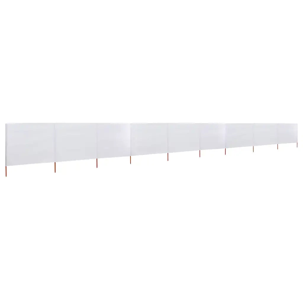 Paravento a 9 Pannelli in Tessuto 1200x80 cm Bianco Sabbia 47186