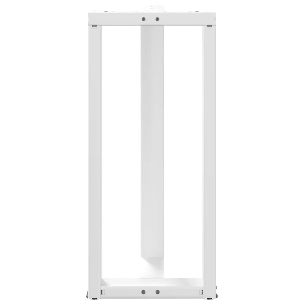 Gambe per tavolo da bar a forma di T 2 pz bianche 50x35x(90-91) cm in acciaio 4013077