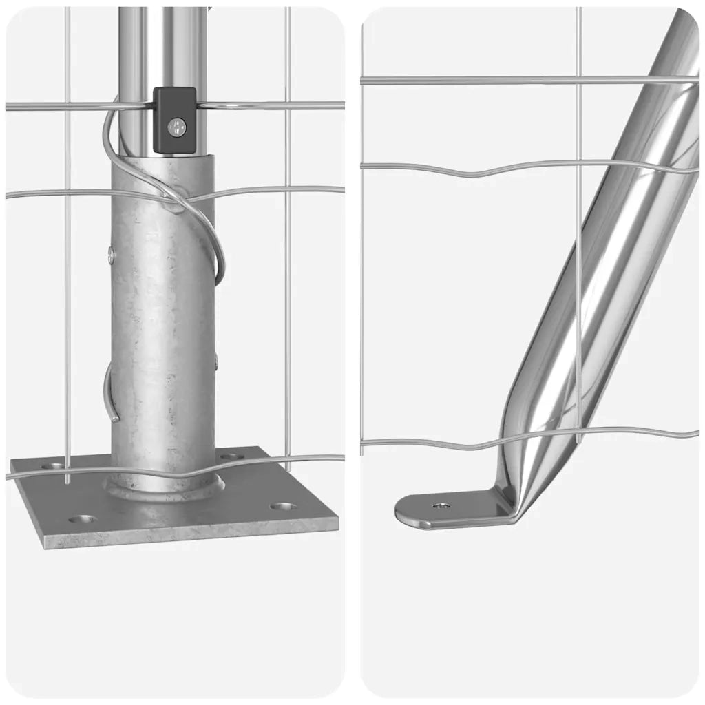 Recinzione da Giardino | Recinzione con Posto Argento 1 x 25 m Acciaio