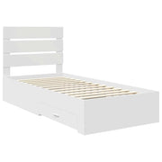 Letto singolo | Letto per adulti | Struttura del letto Bianco 90 x 190 cm Legno multistrato