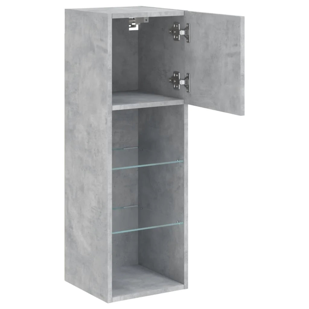 Mobile TV multimediale mensola TV credenza mobile TV per sala da pranzo soggiorno camera da letto con luci LED 30,5 x 30 x 90 cm grigio 02_0026591