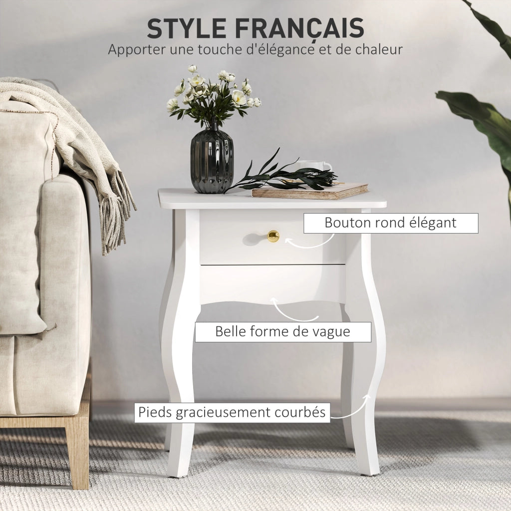 Tavolino da salotto ¨C zephmum ¨C 45x35x55 cm, bianco