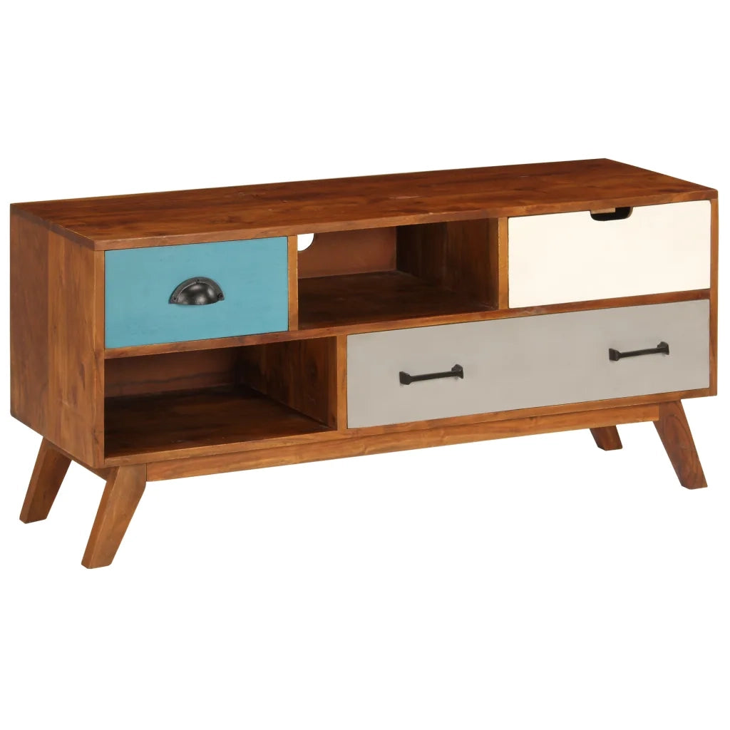 Mobile Porta TV 3 Cassetti 110x35x50cm Legno Massello di Acacia cod mxl 17020
