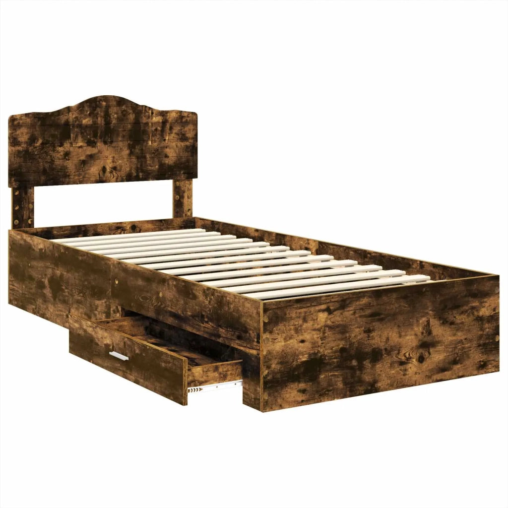 Struttura del letto Rovere fumé 70 x 190 cm Legno multistrato