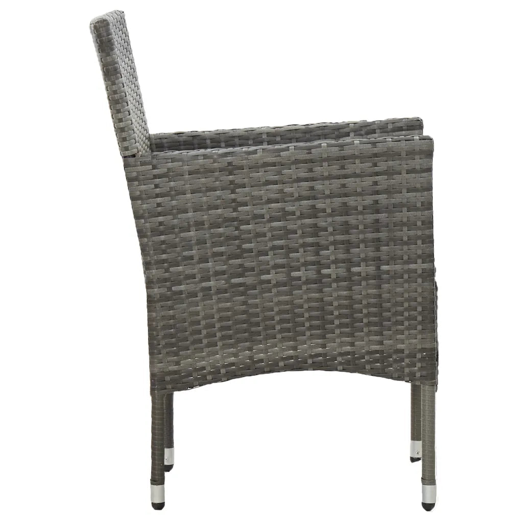 Set da Pranzo per Giardino 11 pz in Polyrattan Grigio cod mxl 45007
