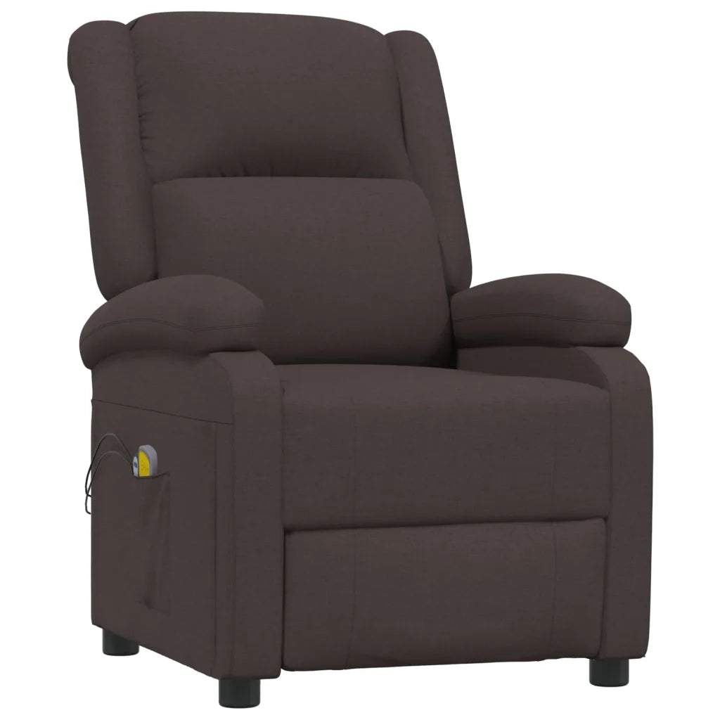 Poltrona Massaggiante Elettrica Marrone scuro in Tessuto 3098363