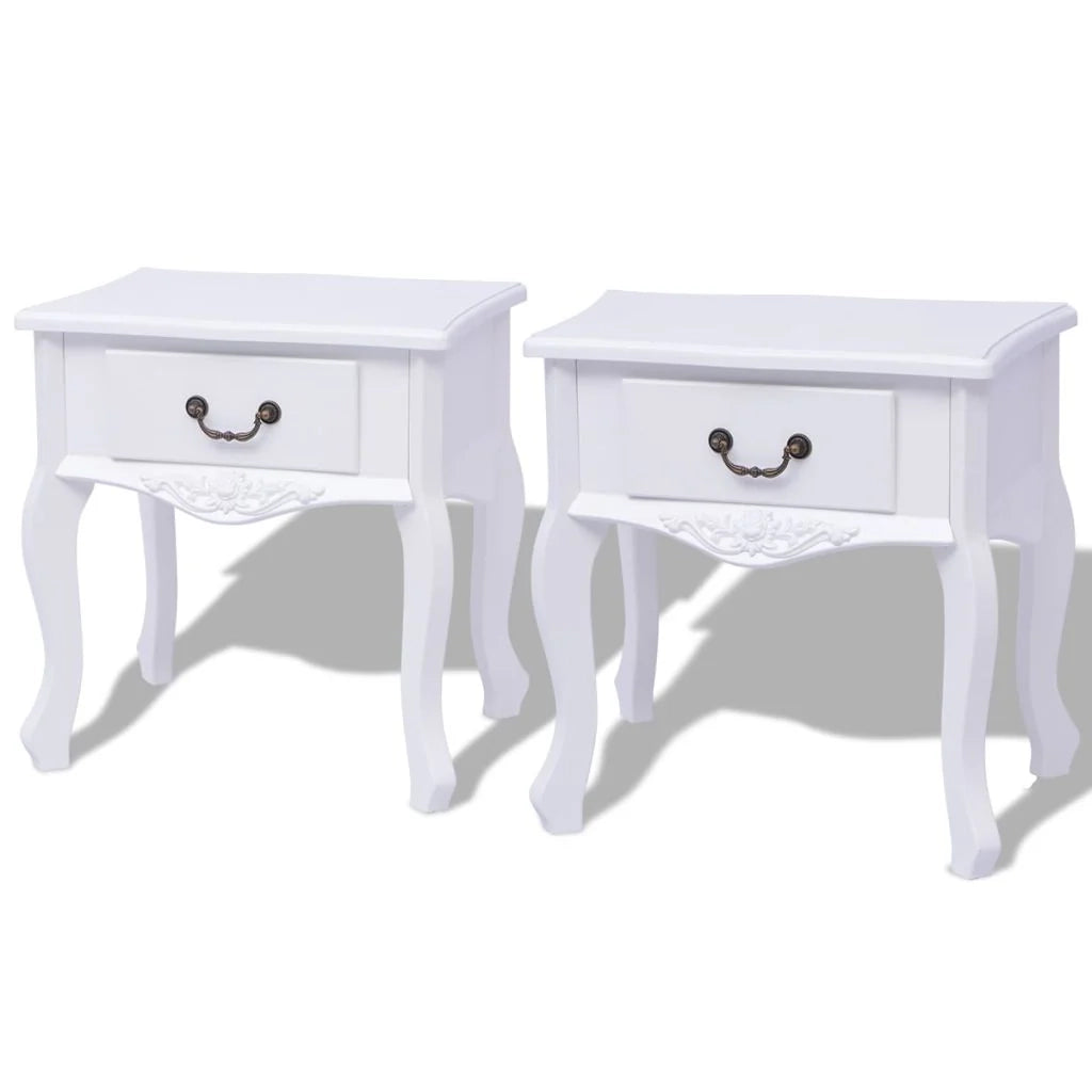 Comodino comodino cassettiera mobili per camera da letto 2 pezzi MDF bianco 1402181