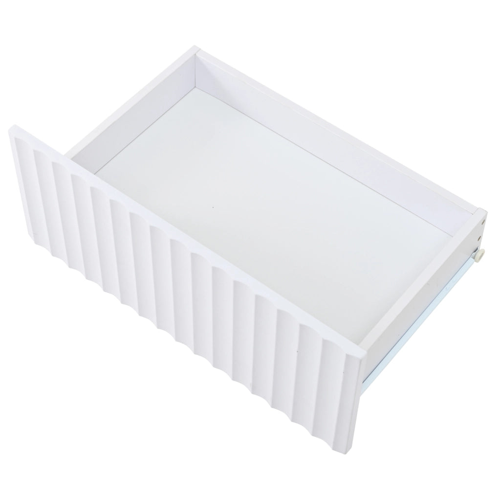 Tavolino da salotto 100 x 50 x 45 cm con 2 cassetti; LED controllato da app; bianco