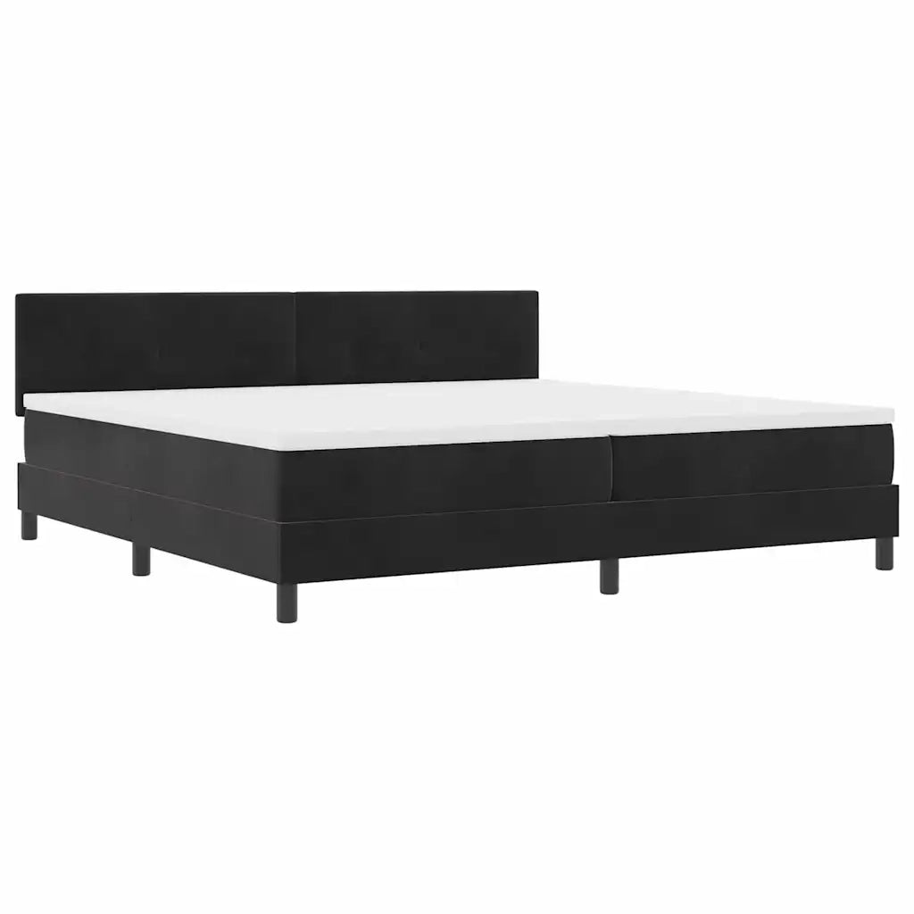 Letto a Sorgente LED con materasso Nero 200 x 200 cm Velluto 3342676