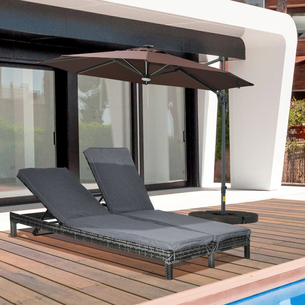 Sdraio a 2 Posti ¨C zephmum ¨C Grigio Acciaio Rattan 196x120x28