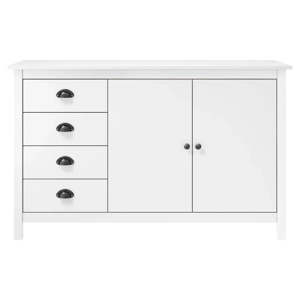 Buffet credenza cassettiera armadio mobile contenitore organizer per cucina soggiorno salotto Hill 130 x 40 x 80 cm legno massello di pino bianco 02_0035666