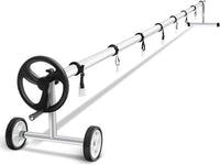 Rullo Avvolgitore per Piscina, Avvolgitore Telo Piscina 7 M Regolabile con Ruote in Gomma, Avvolgitore per Piscina in Alluminio